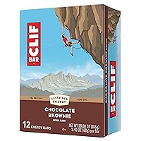CLIF BAR - Chocolate Brownie Flavor - Made with Organic Oats - 10g Protein - Non-GMO - Plant Based - Energy Bars - 2.4 oz. (12 Pack)