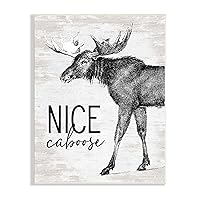 Stupell Industries Nice Caboose Lake House Bathroom Humor Moose, Design by Lettered and Lined, 10 x 15, Wall Plaque
