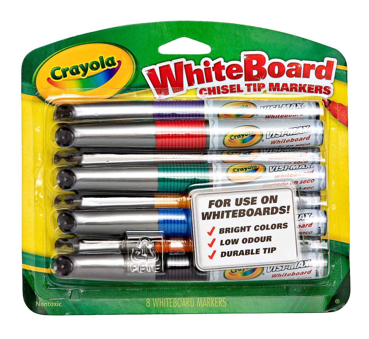 Crayola Dry Erase Markers, Chisel Tip, Low Odor, 8 Count