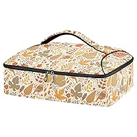 ALAZA Autumn Maple Leave with Birds Insulated Casserole Carrier Lasagna Lugger Tote Casserole Cookware for Grocery, Camping, Car