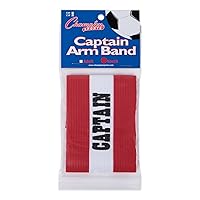 Champion Sports Youth Captain’s Arm Band, Red - Unisex Woven Elastic Nylon Captain Arm Bands for Soccer, Football, Basketball and More - Premium Team Sports Accessories for Kids Medium