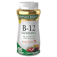 Nature's Bounty Vitamin B12 Gummies, Dietary Supplement, Supports Energy Metabolism and Nervous System Health, Mixed Berry Flavor, 500mcg, 90 Gummies (Packaging May Vary)