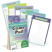 Knock Knock Vacation On-The-Go Game Pad, Vacation & at-Home Activities for Kids, 6 Games (Hangman, Scavenger Hunt, Finish The Doodle, Dots & Boxes, Mazes, Fortune Teller), 6 x 9-inches