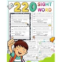 220 Sight Word: High-frequency sight word worksheets 5 Level for Pre-primer Primer First Second and Third or Preschoolers to 3rd Grade That are Key to Reading Success