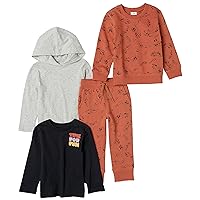 Boys and Toddlers' Long-Sleeve Outfit Set, Pack of 4