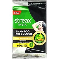 3 Pc Streax Insta 10 Minutes Herbal Hair Color Shampoo Base Natural Black Herbs