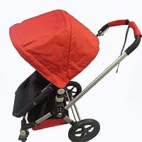 Red Sun Shade Canopy with Wires and Under Seat Storage Basket Plus Free Handle Bar Covers for Bugaboo Cameleon 1, 2, 3, & Frog Baby Child Strollers