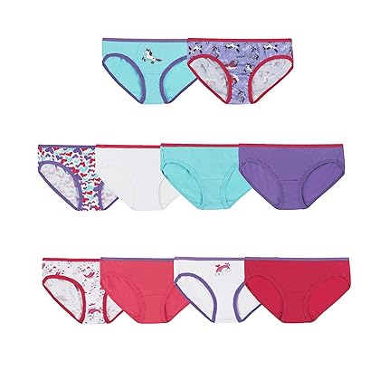 Hanes Girls and Toddler Underwear, Cotton Knit Tagless Brief, Hipster, and Bikini Panties, Multipack (Colors May Vary)