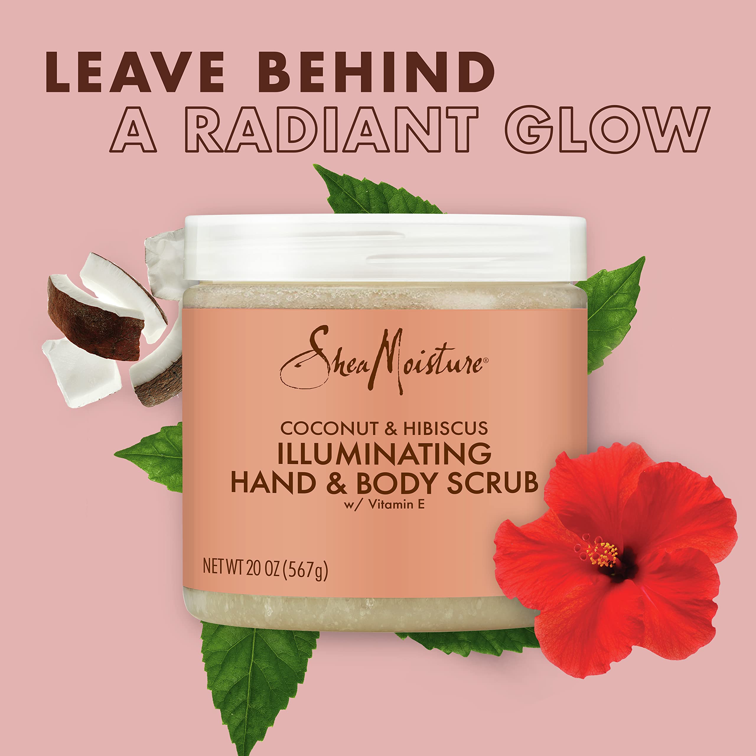 SheaMoisture Body Scrub for Dull Skin Illuminating Coconut and Hibiscus Cruelty-Free Skin Care 20 oz