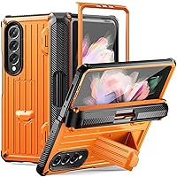 Phone case Rugged Case Armor for Samsung Galaxy Z Fold 3 5G,Full-Wrap Heavy Duty Drop-Proof Flip Case Cover w/Built-in [Kickstand] [Screen Protector] [S Pen Holder] [Hinge Protection] phone cover ( Co