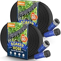 100FT Thickened Flat Garden Soaker Hose - Heavy Duty Double Layer Drip Hose - Save 80% Water, Flexible Leakproof, Drip Watering Hose for Garden Beds and Lawns