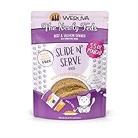 Weruva Wet Cat Food, The Newly Feds with Beef and Salmon Pate, 5.5oz Slide N Serve Pouch, Pack of 12