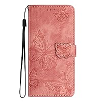 Case Galaxy A32 5G Wallet Cover Compatible with Samsung Galaxy A32 5G, Elegant Embossed PU Leather Folio Shell Card Holder Magnetic Folding Flip Case for Women (Coral Pink)
