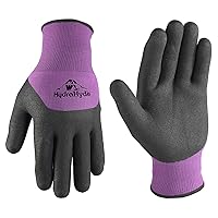 Women's Latex-Coated Grip Winter Gloves for Cold Weather, Medium (Wells Lamont 554M), Black/Purple