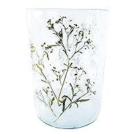 Creative Co-Op Tall Reclaimed Glass Votive Holder with Natural Botanicals, Clear