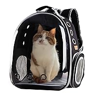 Cat Backpack Carrier Bubble Bag, Transparent Space Capsule Pet Carrier Dog Hiking Backpack, Small Dog Backpack Carrier for Cats Puppies Airline Approved Travel Carrier Outdoor Use Black