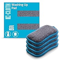E-Cloth Washing Up Pads - Dish Sponges Kitchen Cleaning Kit - Reusable Sponges for Dishes and Cleaning - Non-Scratch Scrubbers for Cleaning - 4-Pack