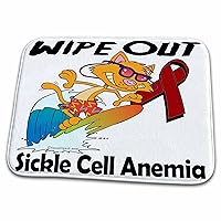 3dRose Wipe Out Sickle Cell Anemia Awareness Ribbon Cause Design - Dish Drying Mats (ddm-115234-1)