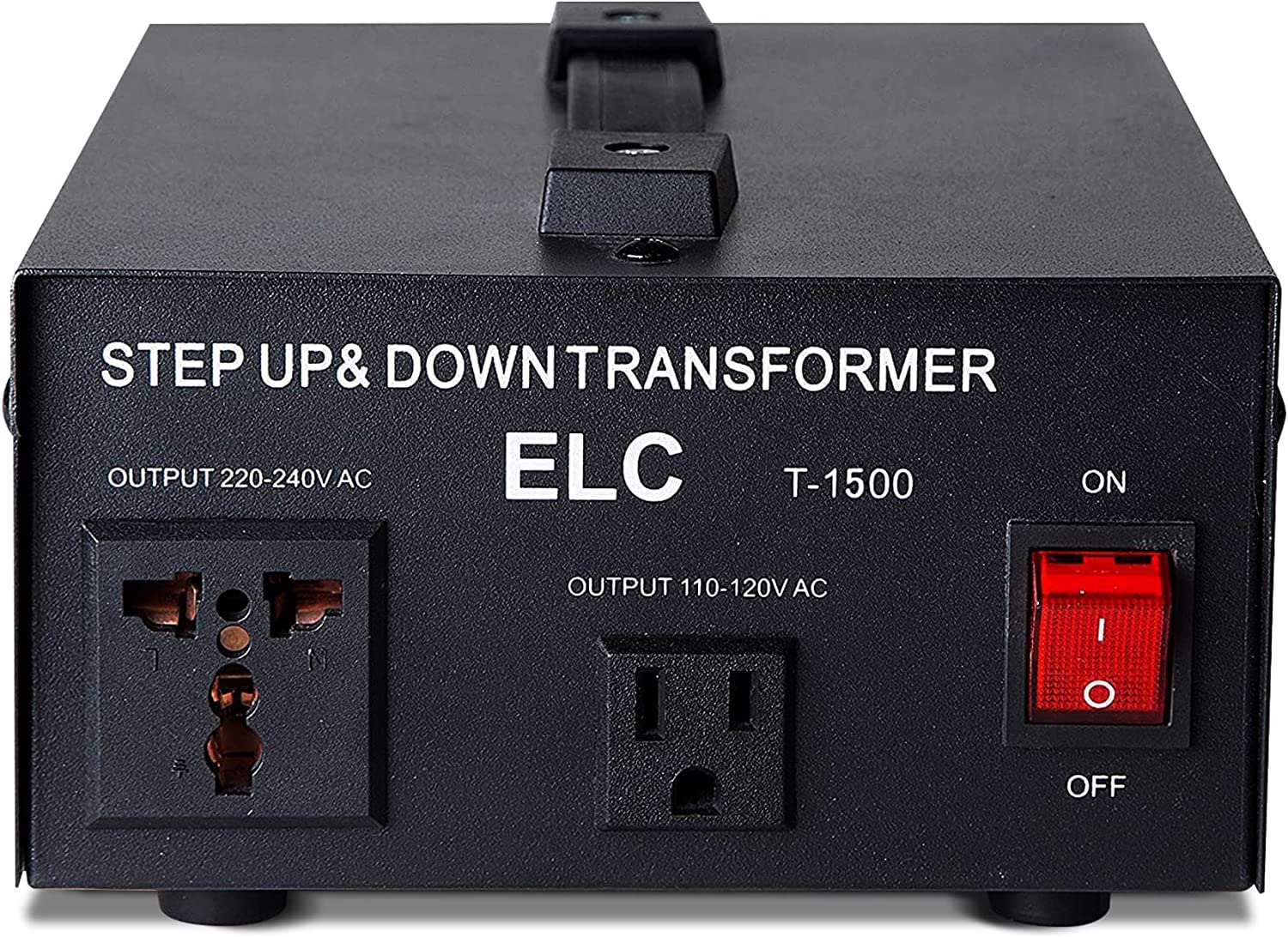 ELC T Series 1500 Watt Voltage Converter Transformer - Step Up/Down - 110v to 220v / 220v to 110v Power Converter - Circuit Breaker Protection, CE Certified [3-Years Warranty]