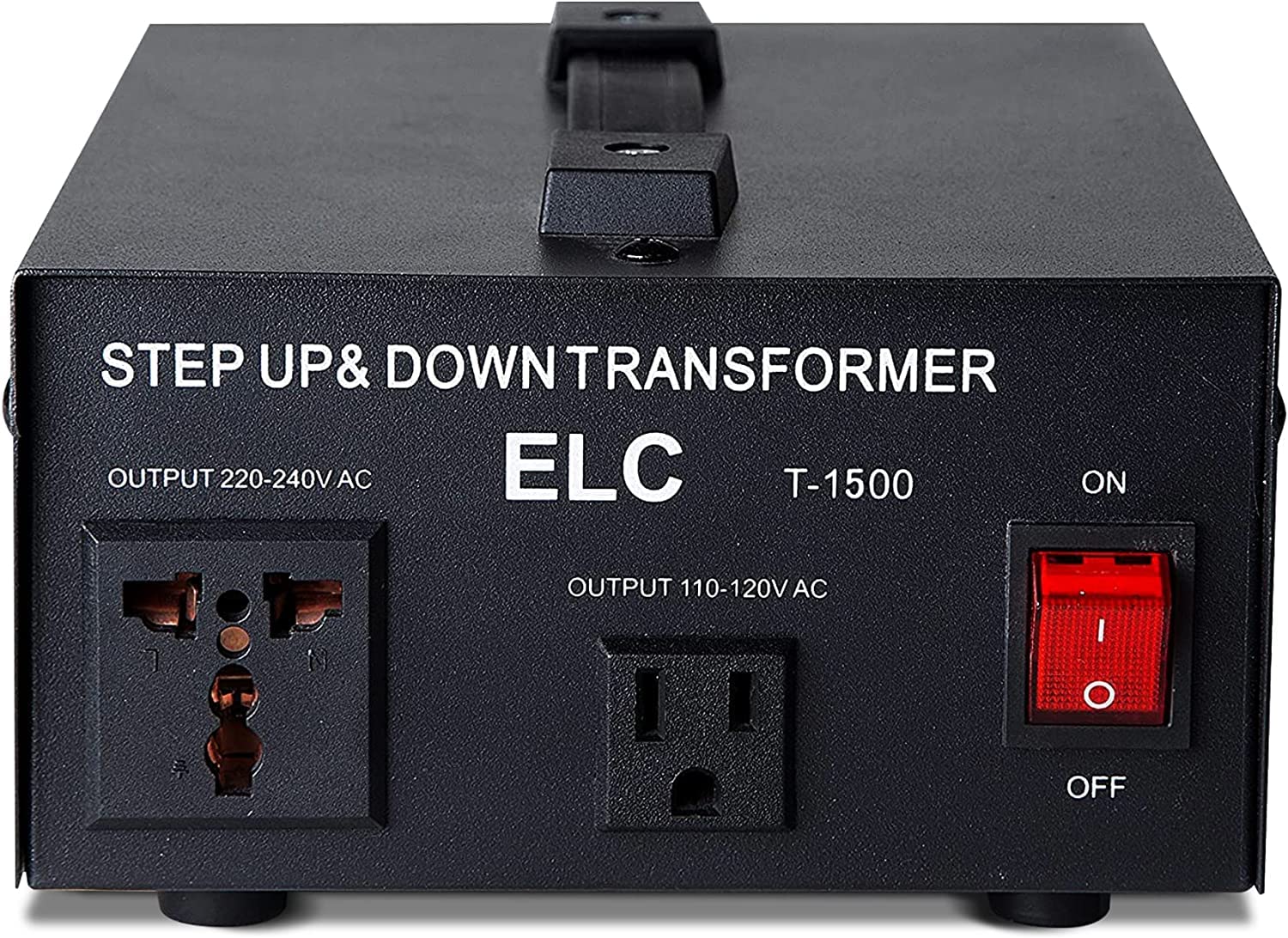 ELC T-1500 1500-Watt Voltage Converter Transformer - Step Up/Down - 110V/220V - Circuit Breaker Protection [3-Years Warranty]