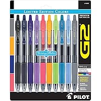 G2 Limited Edition Harmony Ink Collection Retractable Gel Pens, 0.7mm Fine Point, Assorted Ink, 10-Pack