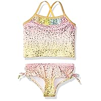 Girls Baby Gold Foil Cheetah Print Swimsuit