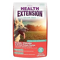 Health Extension Dry Dog Food, Natural Food with Added Vitamins & Minerals, Suitable for All Puppies, Include Buffalo, Whitefish & Sweet Potato Recipe with Whole Vegetable & Berries (23.5 Pound)