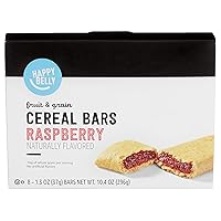 Amazon Brand - Happy Belly Fruit & Grain Cereal Bars, Raspberry, 8 Count (Pack of 1)