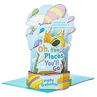 Hallmark Paper Wonder Pop Up Graduation Card Money or Gift Card Holder (Dr. Seuss, Oh the Places You'll Go) for High School, Kindergarten, Middle School, College and College Graduates