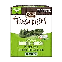 Merrick Fresh Kisses Natural Dental Chews Infused With Coconut And Botanical Oils For Tiny Dogs 5-15 Lbs - 78 ct. Box