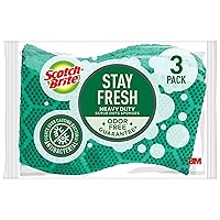 Scotch-Brite Scrub Dots Heavy Duty Sponge, Powerful Scrubbing, Rinses Clean, For Washing Dishes and Cleaning Kitchen, 3 Scrub Sponges