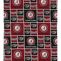 Cotton University of Alabama Crimson Tide College Team Sports Cotton Fabric Print By the Yard