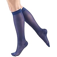 Truform Sheer Compression Stockings, 15-20 mmHg, Women's Knee High Length, 20 Denier, Purple, 3X-Large