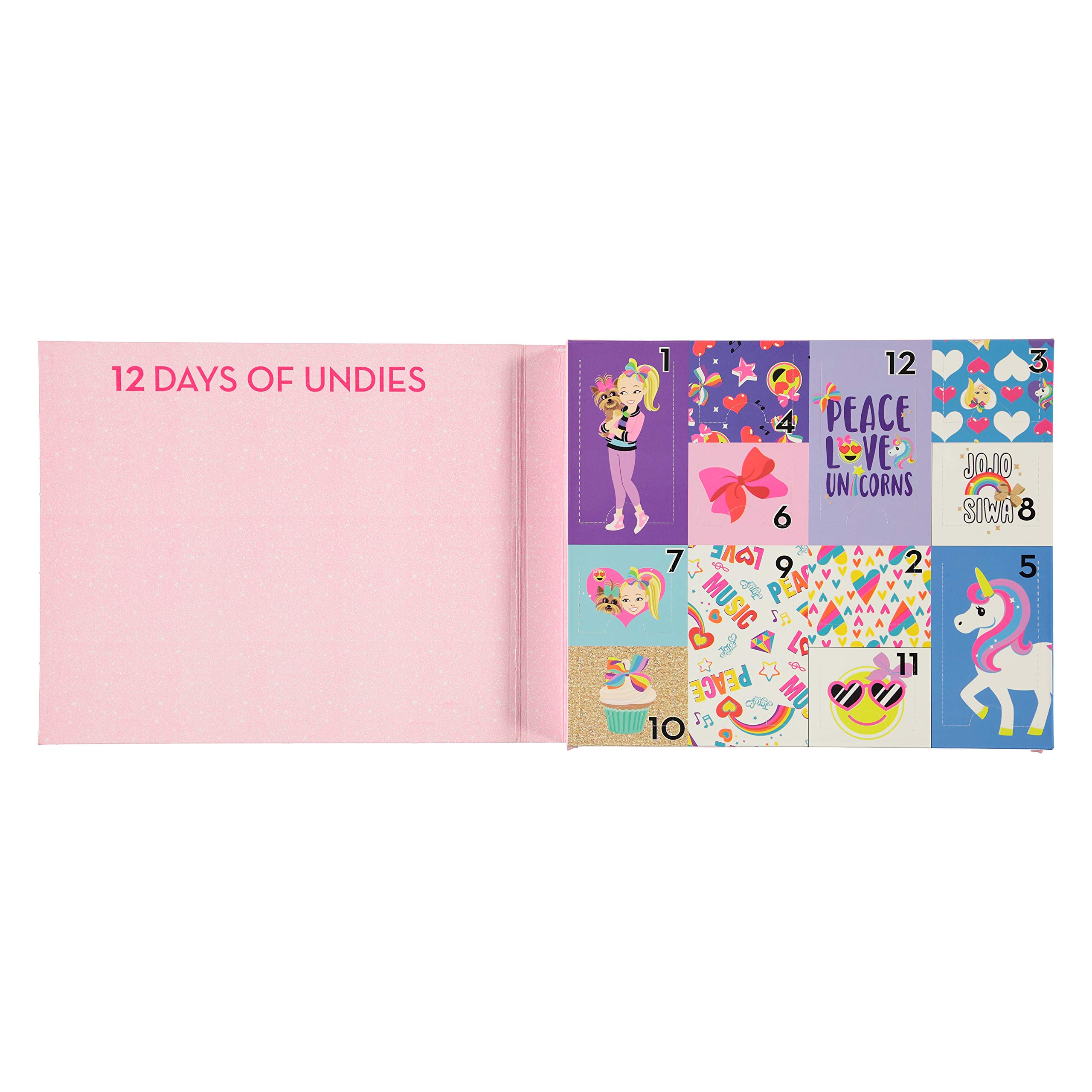 Nickelodeon Girls' JoJo Siwa 12-Days Advent Underwear to UNbox for Holiday Fun, Available in Sizes 4, 6 and 8
