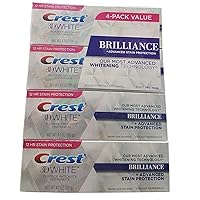Crest 3D White Brilliance Toothpaste, Vibrant Peppermint 4.1 oz (Pack of 4)