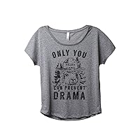 Only You Can Prevent Drama Llama Women's Fashion Slouchy Dolman T-Shirt Tee