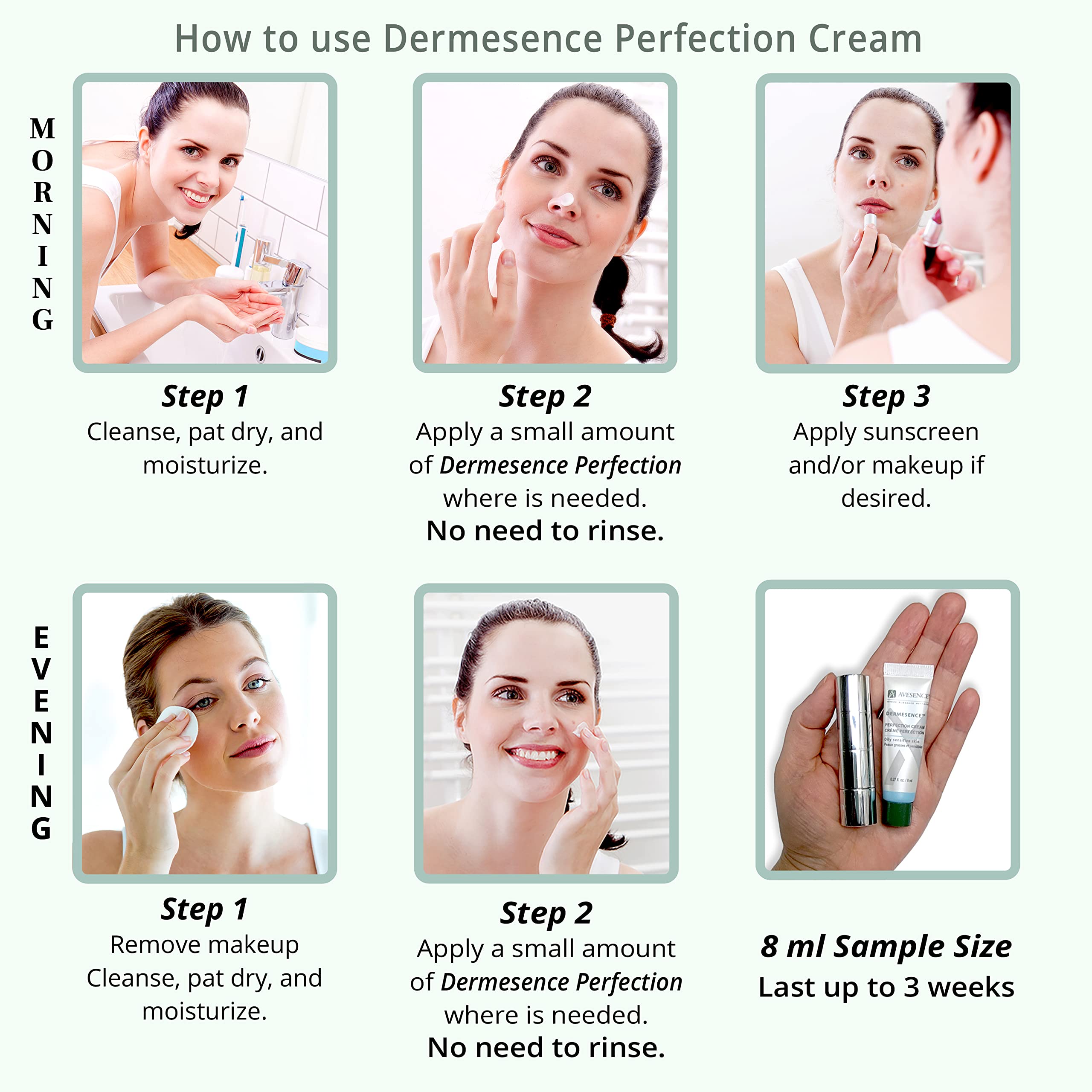 Dermesence Perfection, Matte Finish Primer for Oily, Mixed, Acne Prone, Sensitive Skin. For All-Day Smudge-Free Makeup. Minimize Pore Sizes & Pimples. Travel Size 0.27 fl. oz.