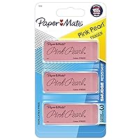 Paper Mate Pink Pearl Erasers, Large, 3 Count