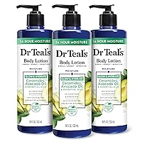 Dr Teal's Body Lotion, Glow & Hydrate Ceramides & Avocado Oil, 18 fl oz (Pack of 3)