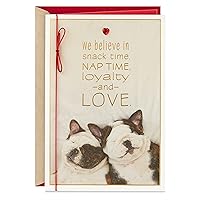 Hallmark Valentines Day Card for Husband, Wife, Boyfriend, Girlfriend (Snuggling Dogs)