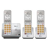 AT&T EL51303 3 Handset DECT 6.0 Cordless Home Phone Full-Duplex Handset Speakerphone,Backlit Display, Lighted Keypad,Caller ID/Call Waiting,Phonebook, Eco Mode,Voicemail Key,Quiet Mode,Intercom,Silver