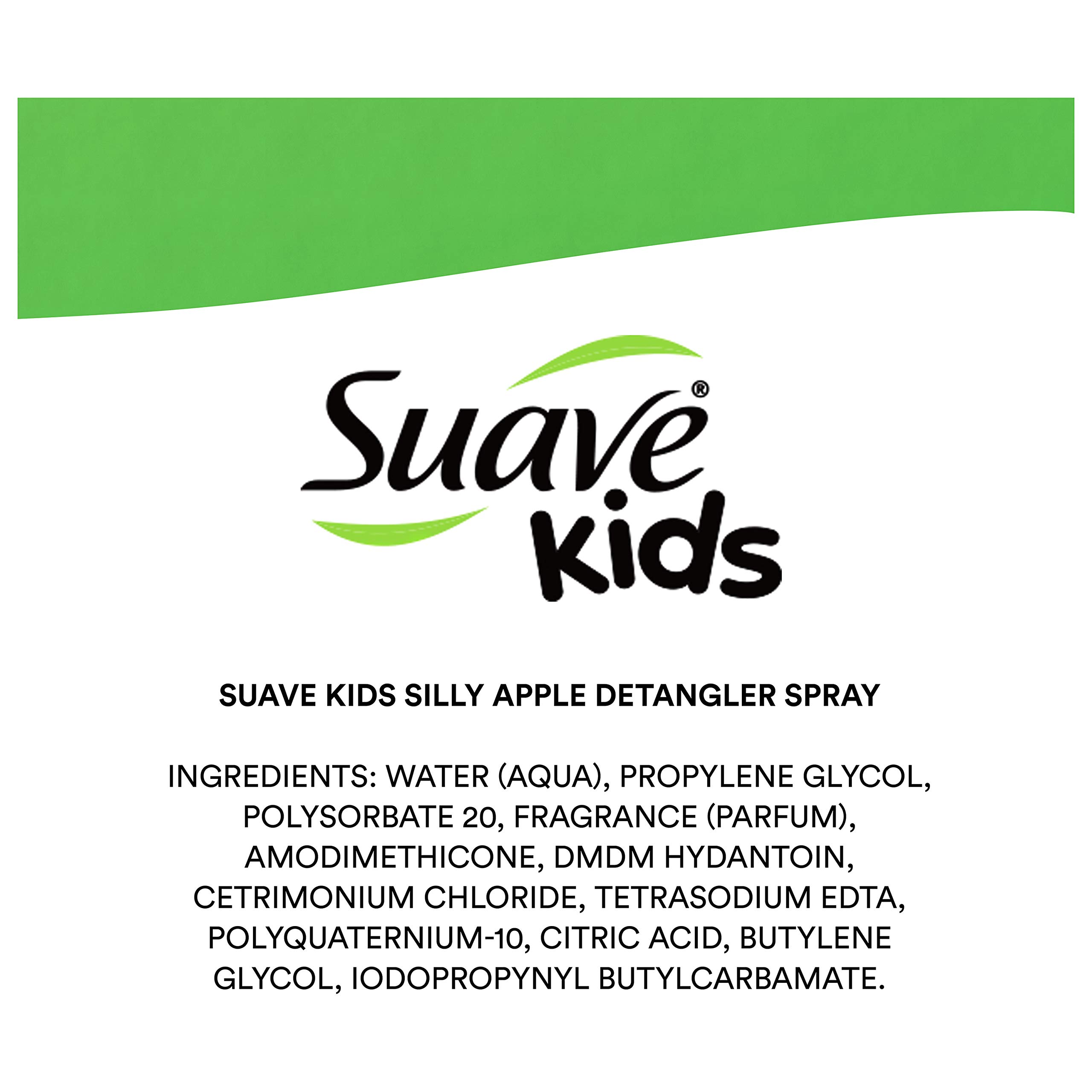 Suave Kids Detangler Spray For Tear-Free Styling Silly Apple Dermatologist-Tested Hair Detangler Formula, 10 Fl Oz (Pack of 6)