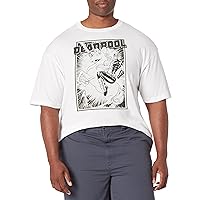 Marvel Big & Tall Classic Deadpool Fantasy Men's Tops Short Sleeve Tee Shirt, White, Large