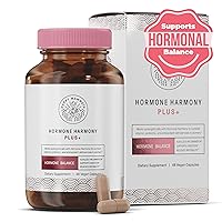 Happy Mammoth Hormone Harmony Plus Booster for Hormone Harmony to Get Even More Hormonal Support. Solves Hidden Deficiencies. Supports Healthy Hair, Nails, Skin. 48 Caps.