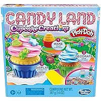 Hasbro Gaming Candy Land Cupcake Creations, Kids Board Game with 7 Play-Doh Cans and Tools