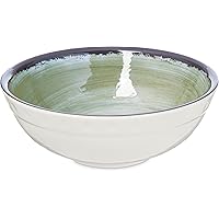 Carlisle FoodService Products Mingle Resuable Plastic Bowl Small Bowl with Pottery Style for Home and Restaurant, Melamine, 17 Ounces, Jade, (Pack of 12)