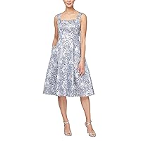 Alex Evenings Women's Short Sleeveless Party Gown with Pockets, Wedding Guest, Special Occasion Dress
