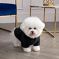 Juicy Couture Bling Velour Pet Hoodie - Black - M/L - Pet Hoodies for Small Dogs or Cats