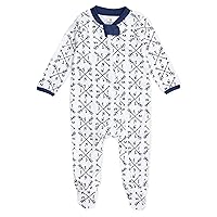 HonestBaby Sleep and Play Footed Pajamas One-Piece Sleeper Jumpsuit Zip-front PJs Organic Cotton for Baby Boys, Unisex