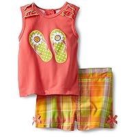 Kids Headquarters Baby Girls' Top With Plaid Short